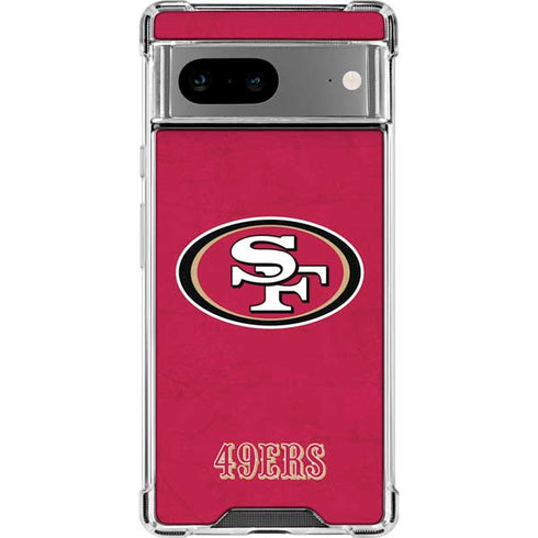 NFL San Francisco 49ers Distressed Google Pixel 7a Clear Case